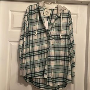 American Eagle Hooded Flannel NWT